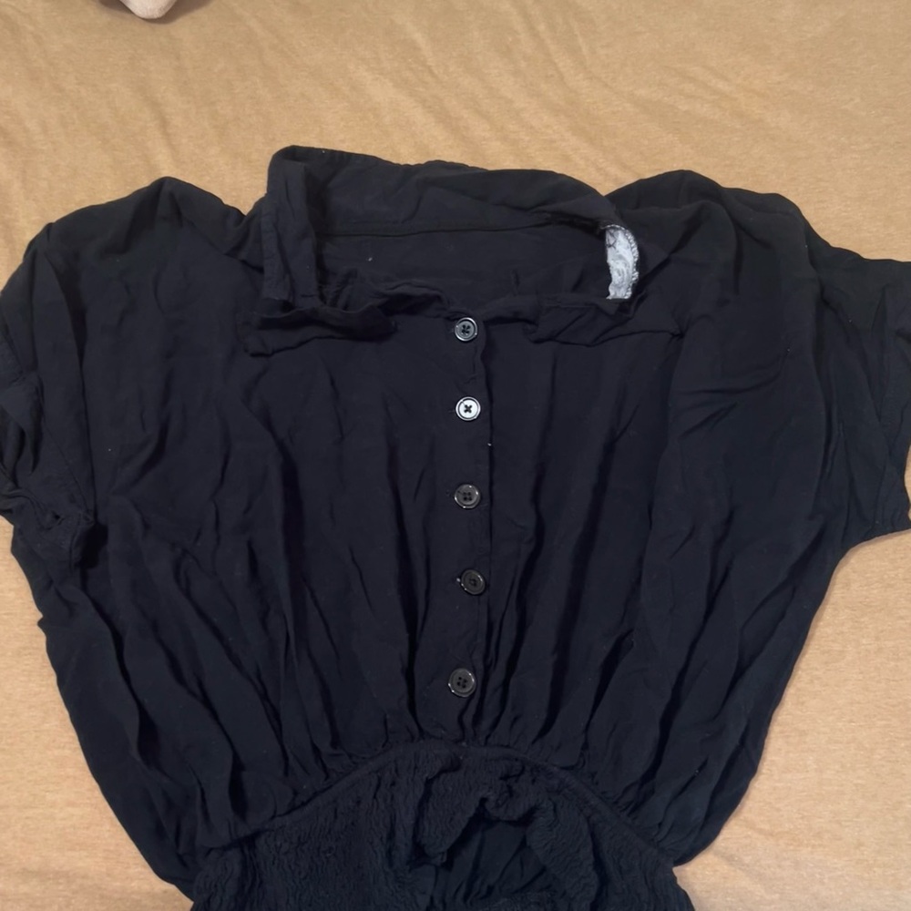 Black Button-Up Blouse